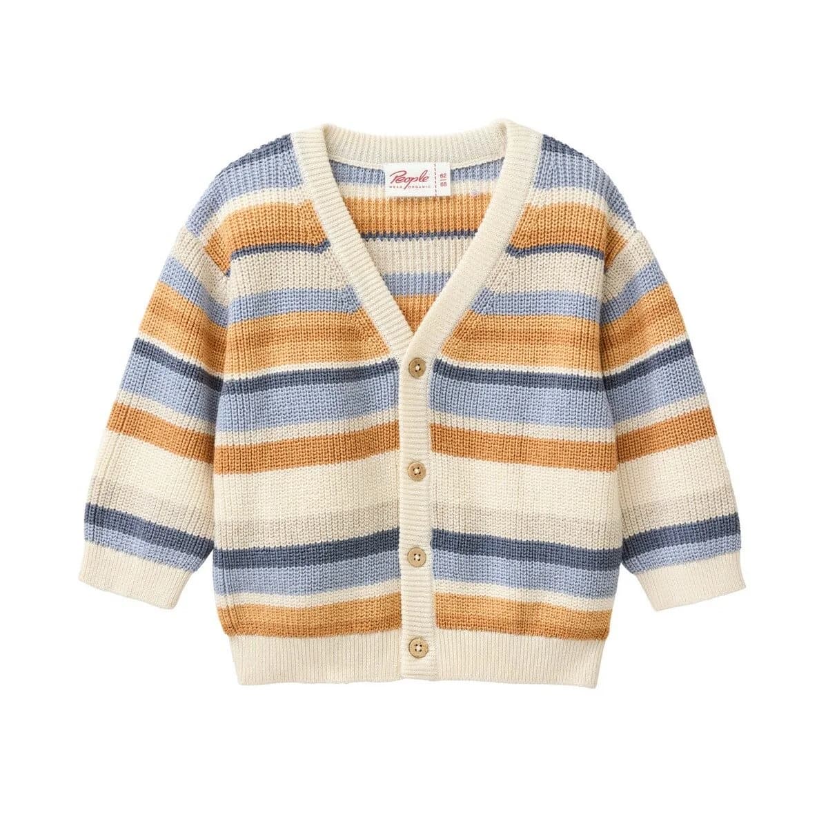 Cardigan a righe con scollo a v