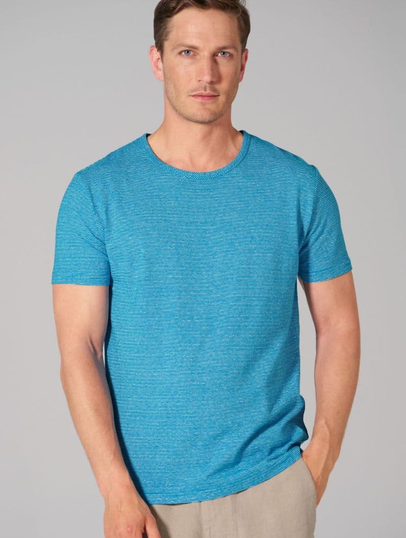 Camiseta de rayas horizontales de cáñamo y algodón orgánico