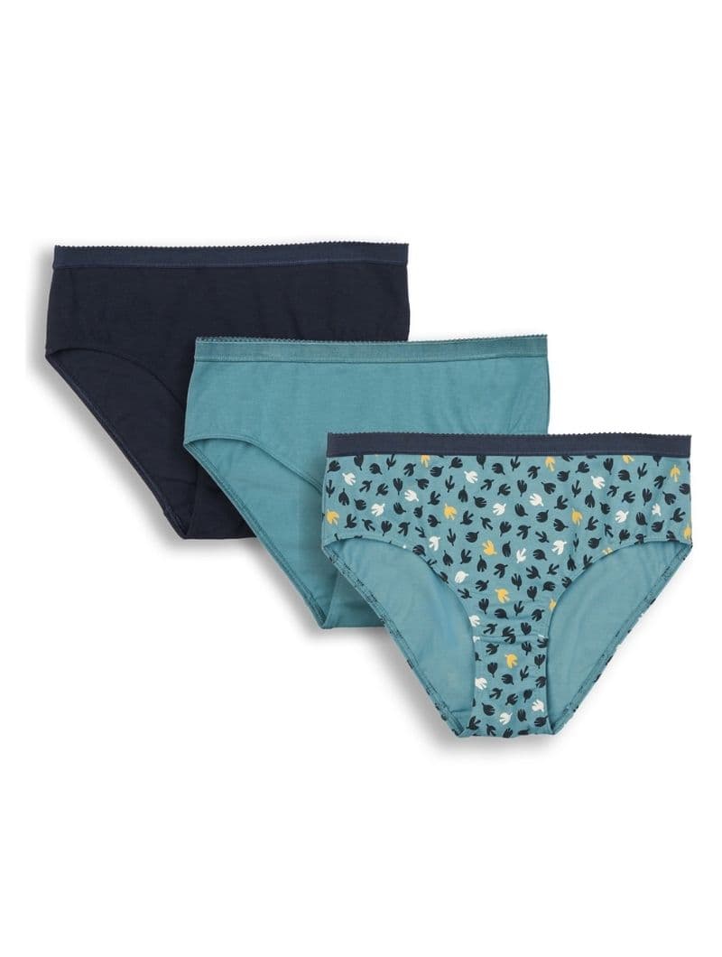 Pack 3 bragas estampado pájaros de algodón orgánico