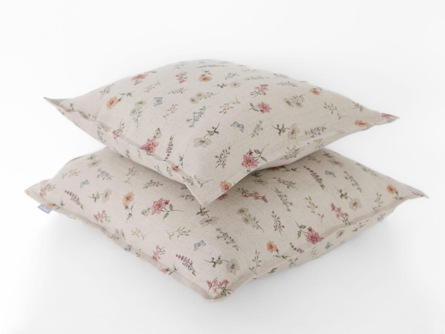 Lniana Poduszka Salonowa z Mini Listwą | Wild Flowers